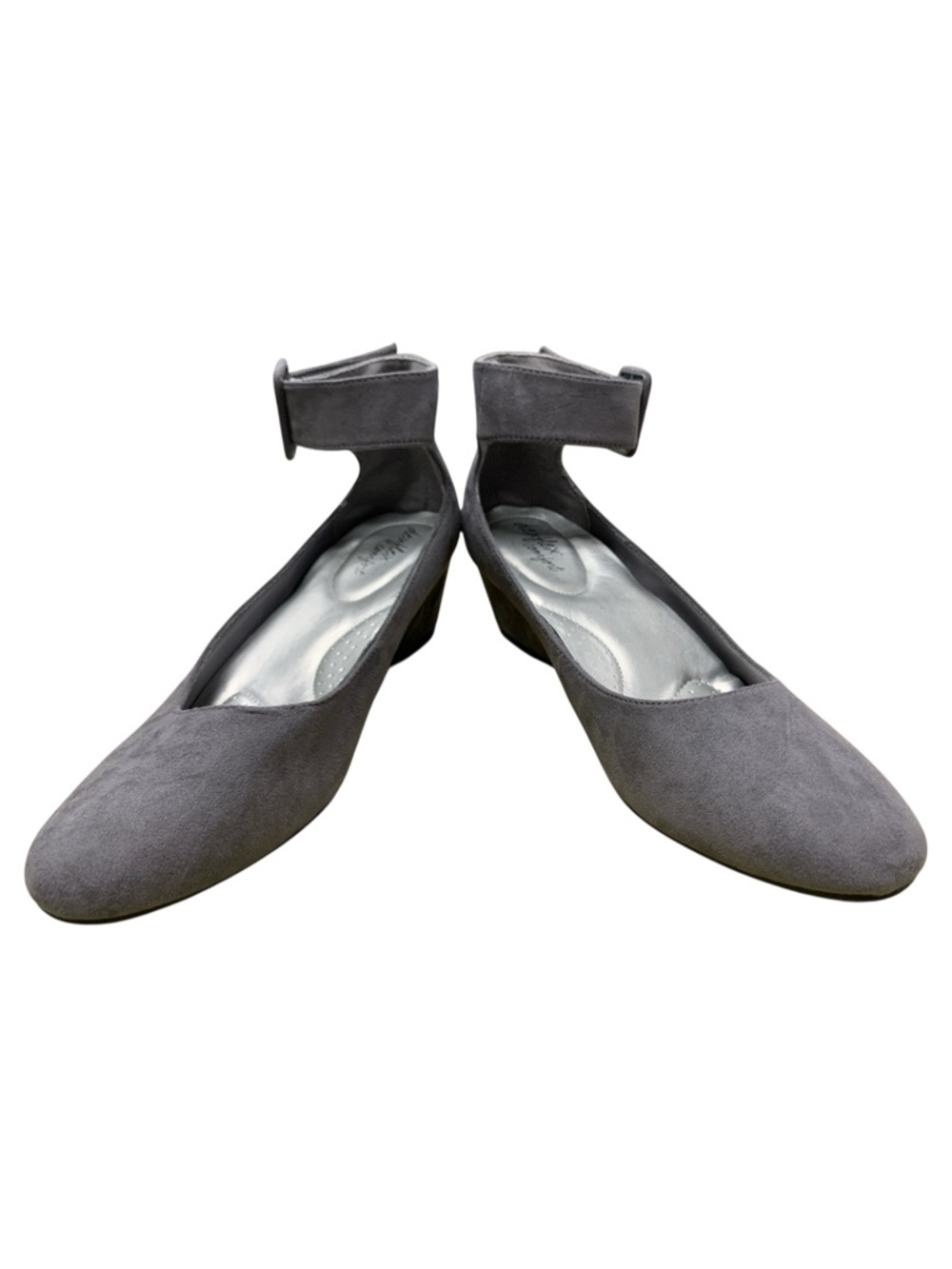 dexflex comfort Gray Suede Ankle-Strap Flats S11